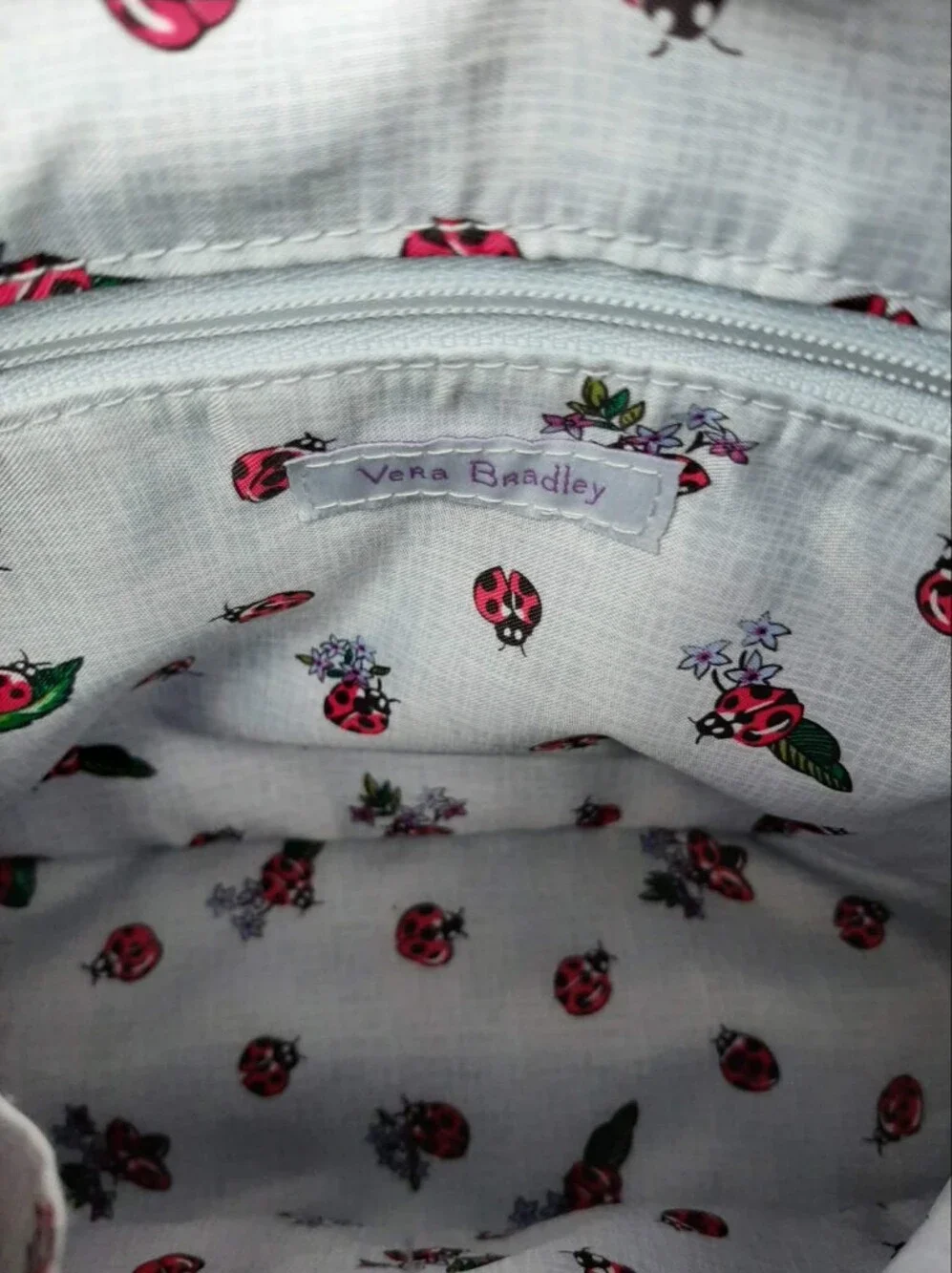 VERA BRADLEY 2019 "Carson" Bag 3 Pc "Lavender Meadow" Set - Picture 8 of 12